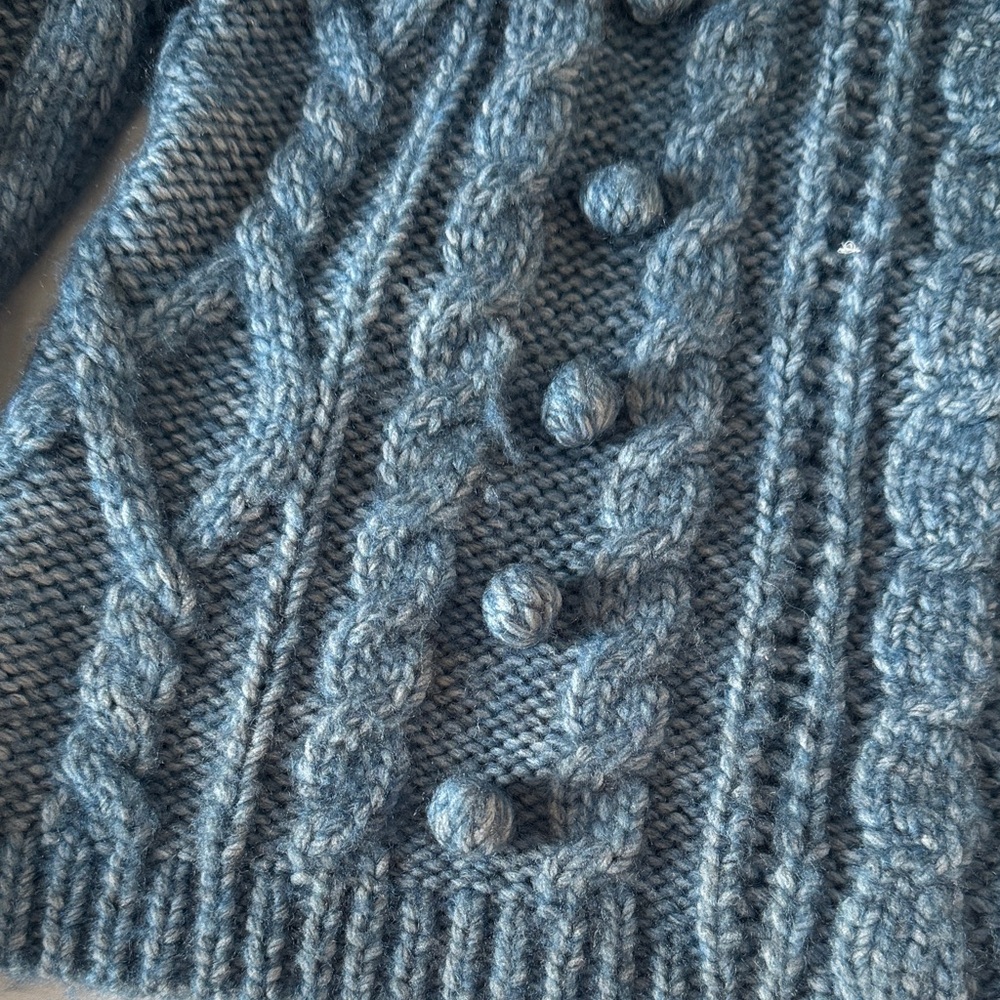 Zara Blue Cable Knit Sweater - Picture 4 of 5